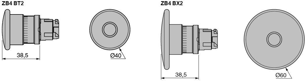 Switch: push-button; Stabl.pos: 2; 22mm; black; Illumin: none; IP66