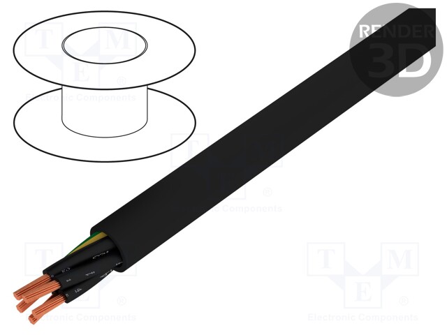 Wire; ÖPVC-JZ; 5G1mm2; unshielded; 600V,1kV; Cu; stranded; black