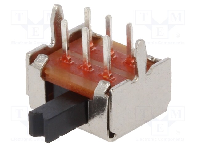 Switch: slide; Pos: 2; 0.1A/12VDC; ON-ON-ON; Mounting: PCB,THT; 20mΩ