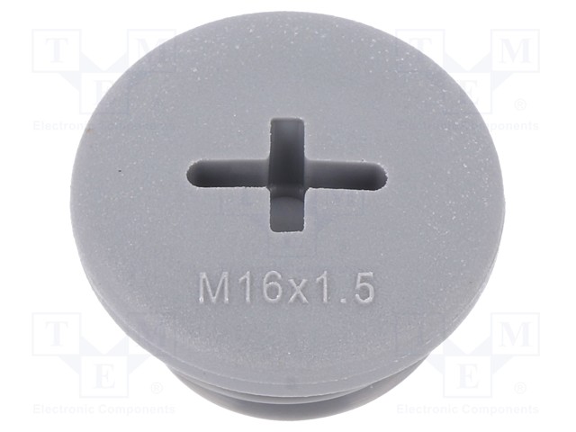 Stopper; M16; Mat: polyamide; dark grey; Pcs: 10