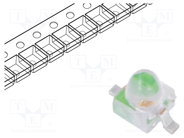 LED; 1.65mm; green; axial; 10÷40mcd; 28°; Front: convex; 2.1÷2.7V