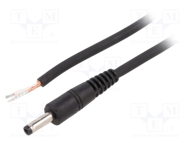 Cable; wires,DC 4,0/1,7 plug; straight; 0.75mm2; black; 1.5m