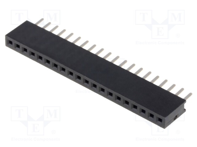 Socket; pin strips; female; PIN: 20; straight; 1.27mm; THT; 1x20