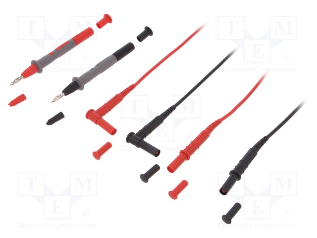 Test lead; 1.5m; 15A; red and black