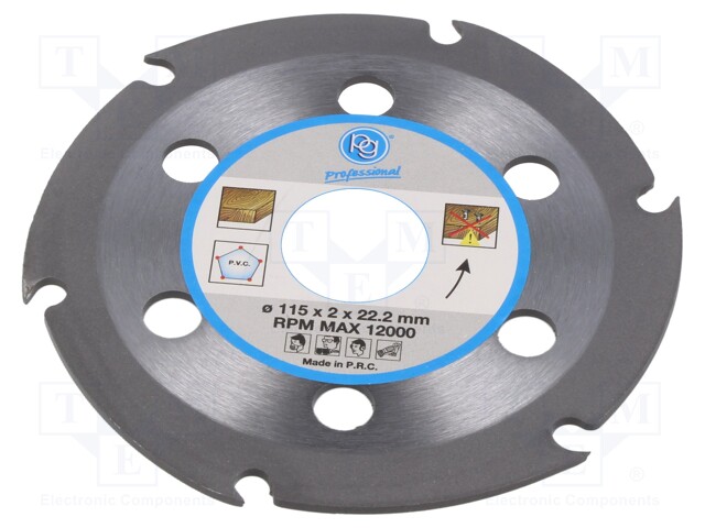 Cutting wheel; Ø: 115mm; Øhole: 22mm; wood,plastic