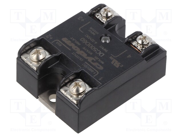Relay: solid state; Ucntrl: 4÷32VDC; 60A; 1÷500VDC; Series: DC500