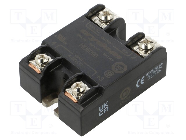 Relay: solid state; Ucntrl: 4÷32VDC; 90A; 48÷660VAC; on panel; IP00