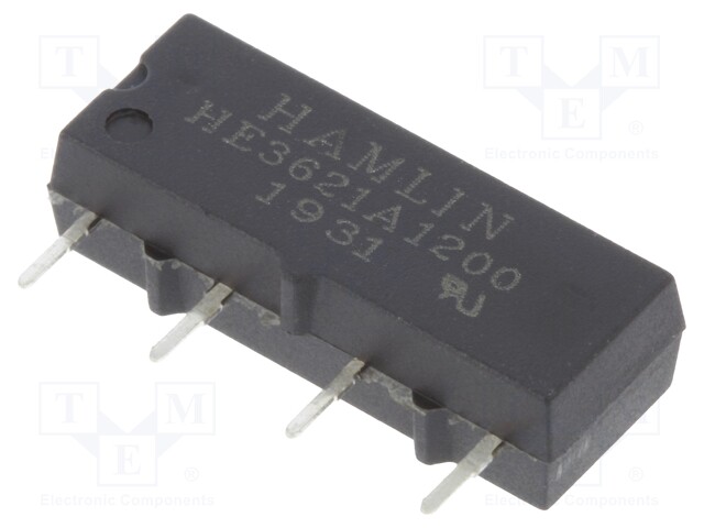 Relay: reed; SPST-NO; Ucoil: 12VDC; 500mA; max.200VDC; 10W; PCB; SIL