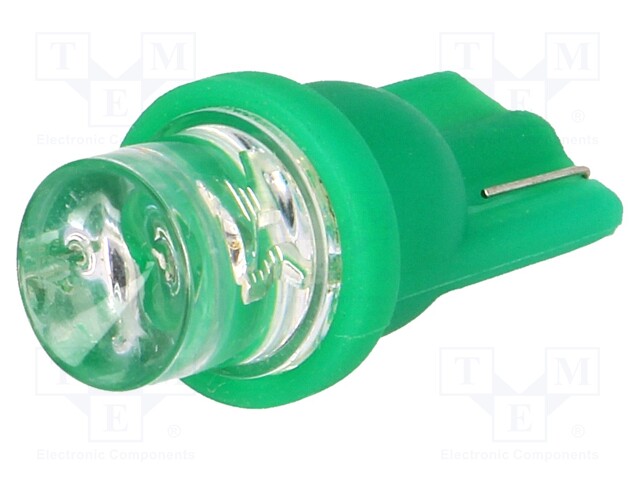 LED lamp; green; T08; Urated: 12VDC; 3.5lm; No.of diodes: 1; 0.24W