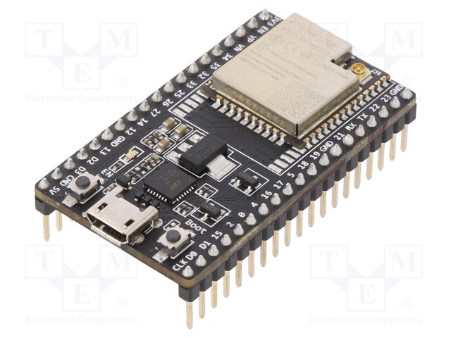 Dev.kit: combo; ESP32-WROOM-32U; USB micro,pin header; 4MB