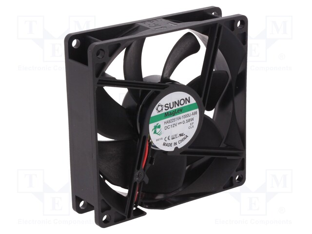 Fan: DC; axial; 12VDC; 92x92x25mm; 47.97m3/h; 17.7dBA; Vapo; 1700rpm