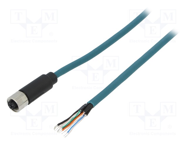 Plug; M12; PIN: 8; female; X code-ProfiNET; IP67; 48V; 500mA; cables