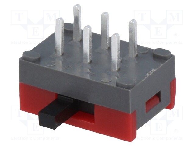 Switch: slide; DPDT; 0.2A/30VDC; Mounting: side; -15÷60°C; 100MΩ