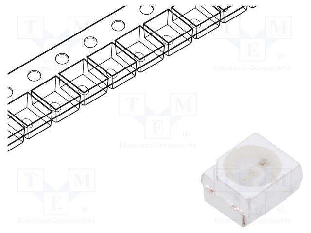 LED; SMD; 3528,PLCC2; blue; 150÷220mcd; 3.5x2.8x1.7mm; 120°; 12V