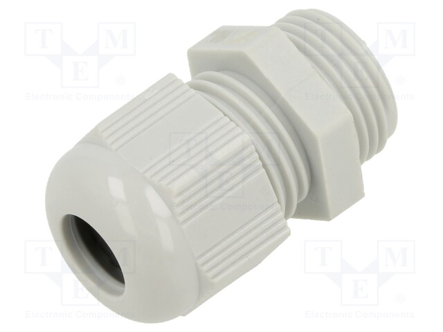 Cable gland; without nut; PG11; IP68; Mat: polyamide; light grey