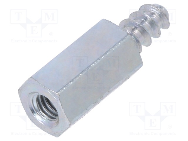 Screwed spacer sleeve; Int.thread: M3; 10mm; Ext.thread: ST3,3