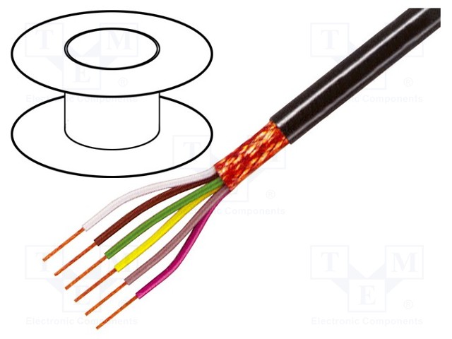 Wire; 5x0,35mm2; braid made of copper wires; PVC FirestoP®; 49V