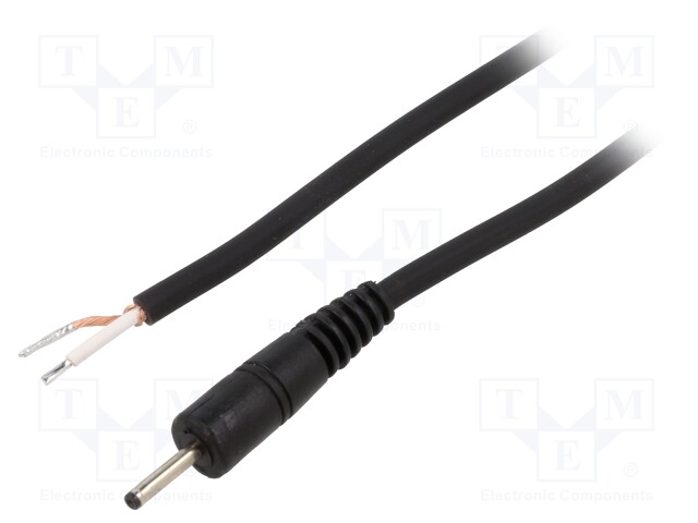 Cable; wires,DC 0,7/2,35 plug; straight; 0.75mm2; black; 1.5m