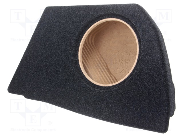 Car loudspeaker enclosure; MDF; black melange; textil; 15l; 250mm