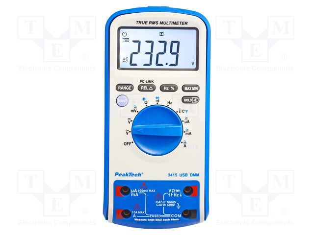 Digital multimeter; LCD 3,83 digit (6000),with a backlit