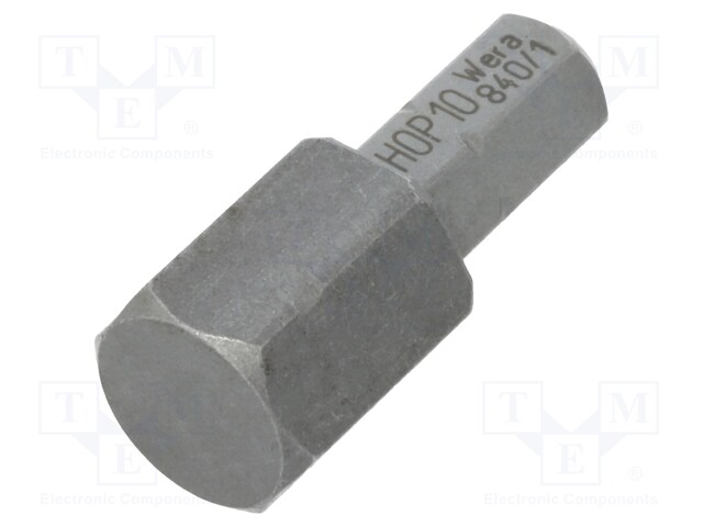 Screwdriver bit; Allen hex key; HEX 10mm; Overall len: 25mm