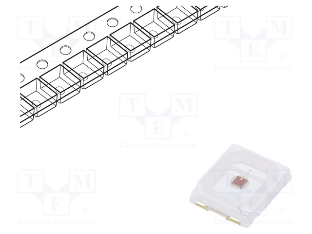 LED; SMD; 2835; red; 8lm; 2.8x3.5x0.7mm; 120°; 2.3÷3V; 150mA; 150mW