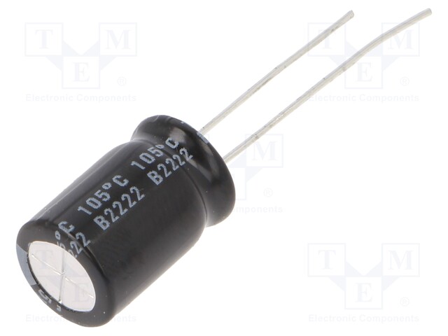 Capacitor: electrolytic; THT; 470uF; 25VDC; Ø10x16mm; Pitch: 5mm