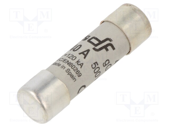 Fuse: fuse; gG; 40A; 500VAC; 80VDC; ceramic,cylindrical,industrial