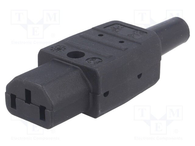 Connector: AC supply; plug; female; 10A; 250VAC; IEC 60320; C13 (F)