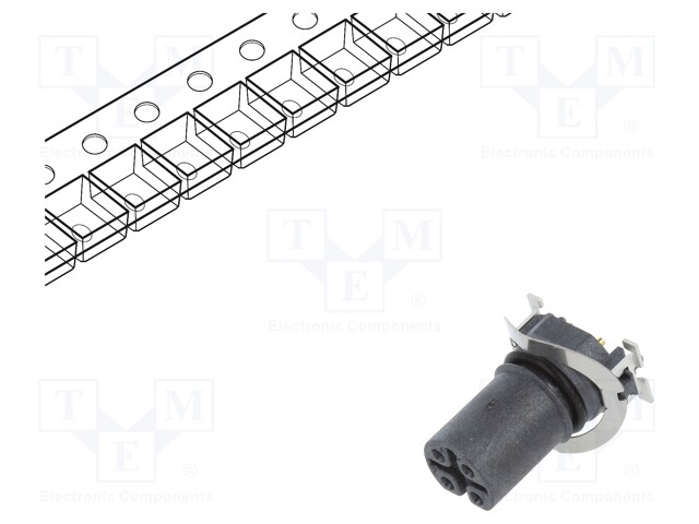 Socket; M12; PIN: 5; female; B code-Profibus; on PCBs; SMT; 60V; 4A