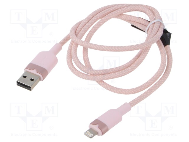 Cable; Apple Lightning plug,USB A socket; nickel plated; 1m