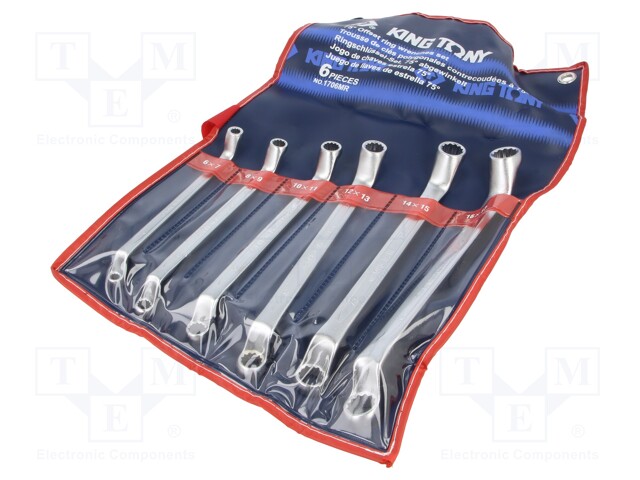 Wrenches set; box,bent; Pcs: 6