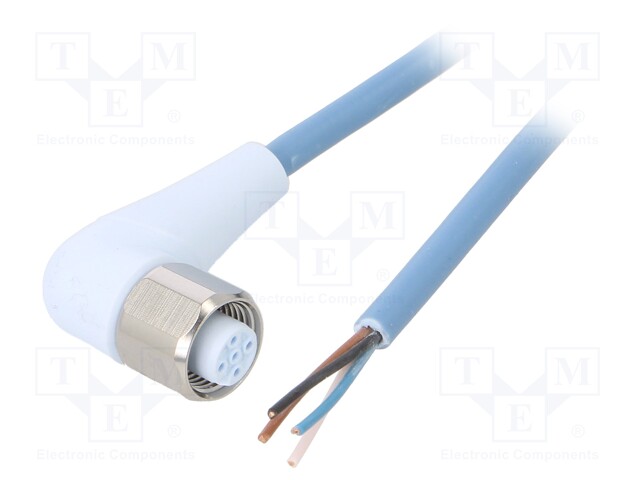 Connection lead; M12; PIN: 4; angled; 20m; plug; 250VAC; -40÷105°C