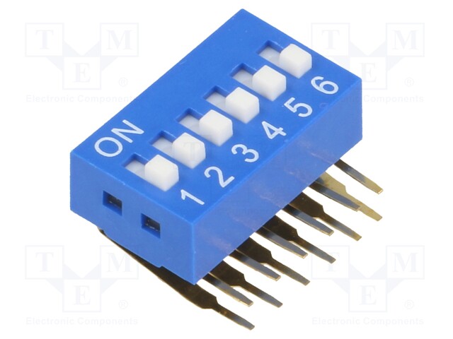 Switch: DIP-SWITCH; Poles number: 6; ON-OFF; 0.05A/12VDC; Pos: 2