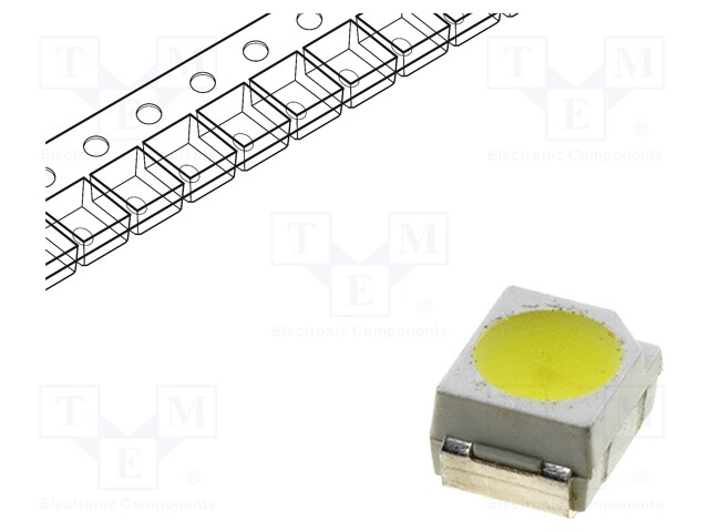 LED; SMD; 3528,PLCC2; white cold; 2100÷3000mcd; 120°; 20mA