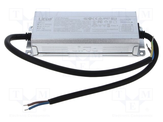 Power supply: switching; LED; 75W; 24VDC; 3125mA; 100÷277VAC; IP67