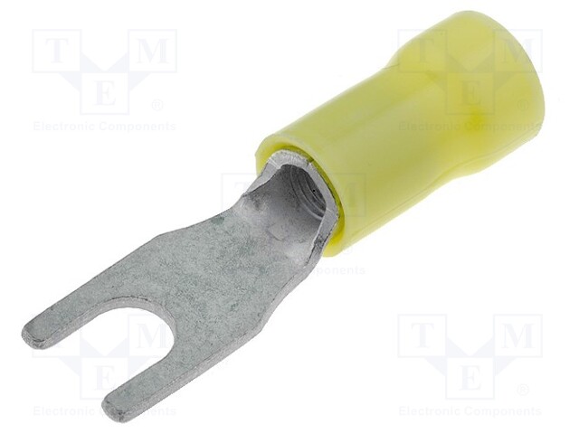 Fork terminal; M4,5; 3÷6mm2; crimped; insulated; tinned; yellow