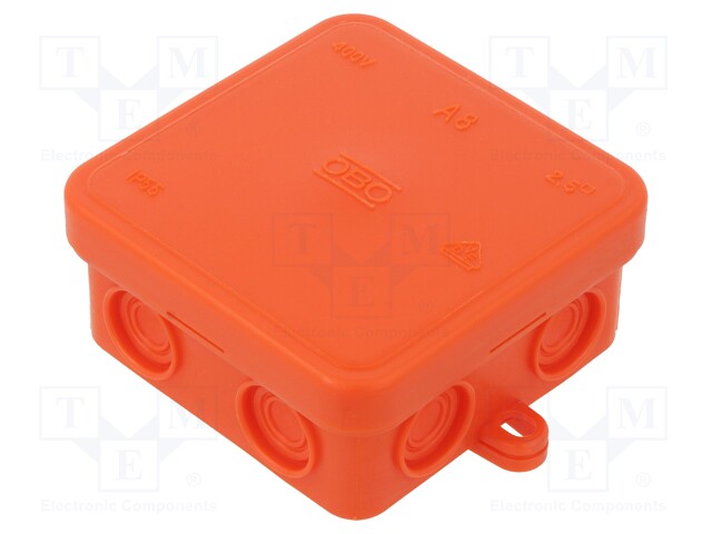 Enclosure: junction box; X: 75mm; Y: 75mm; Z: 36mm; polyetylene; IP55