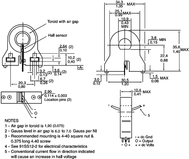 Current transformer; Series: CSLA; I AC: 0÷125A; 20mA; 6÷12VDC