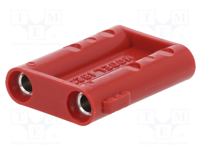 Adapter; red; 5kVDC; 15A; banana 4mm socket x2