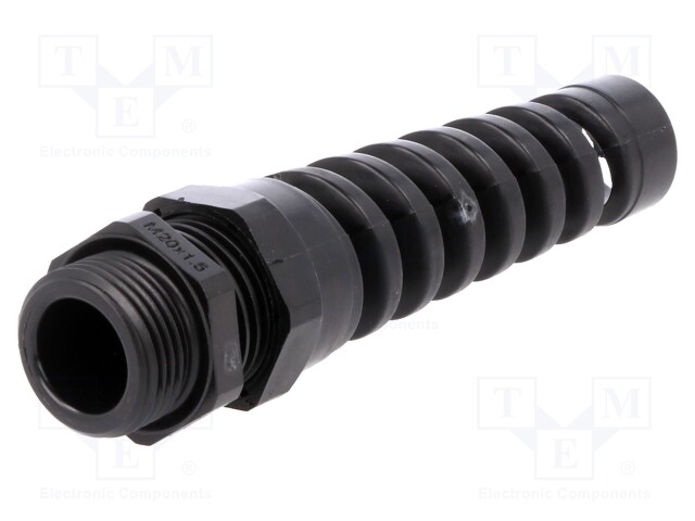 Cable gland; with strain relief; M20; IP68; Mat: polyamide; black