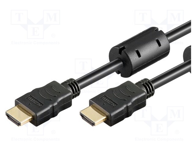 Cable; Ethernet,HDMI 1.3; HDMI plug,both sides; 10m; black