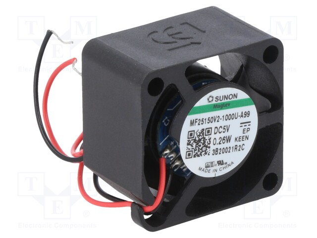 Fan: DC; axial; 5VDC; 25x25x15mm; 3.74m3/h; Vapo; 6800rpm; Len: 0.15m