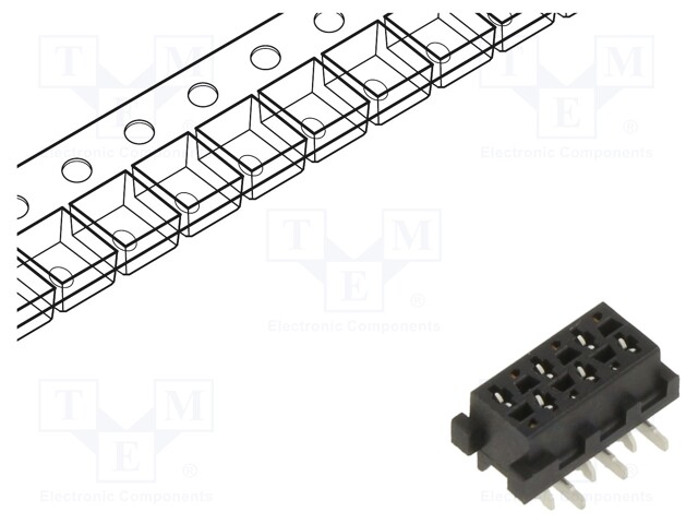 Socket; Micro-MaTch; female; PIN: 6; SMT; on PCBs; Layout: 2x3