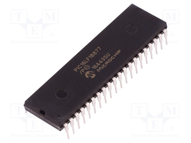 PIC microcontroller; Memory: 56kB; SRAM: 4096B; EEPROM: 256B; THT