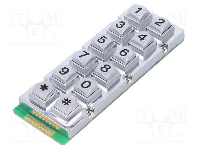 Keypad: metal; No.of butt: 12; none; metal; 200mΩ; 1.5N; 20mA