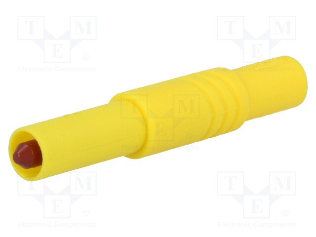 Plug; 4mm banana; 24A; 1kVDC; yellow; with protection; 3mΩ