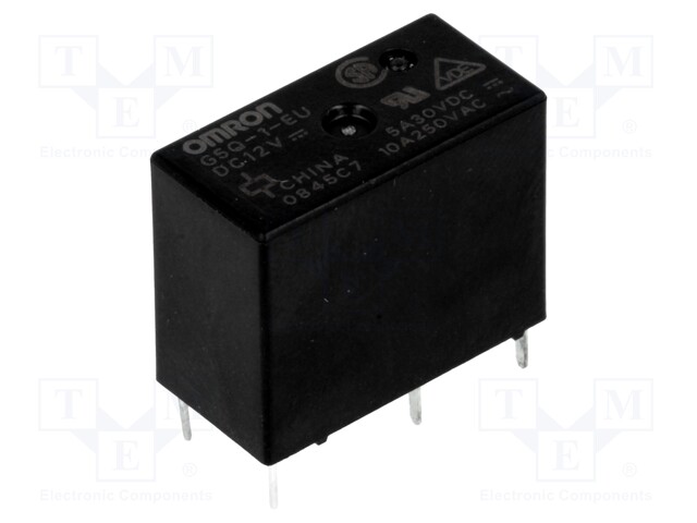 Relay: electromagnetic; SPDT; Ucoil: 12VDC; 10A/250VAC; 5A/30VDC