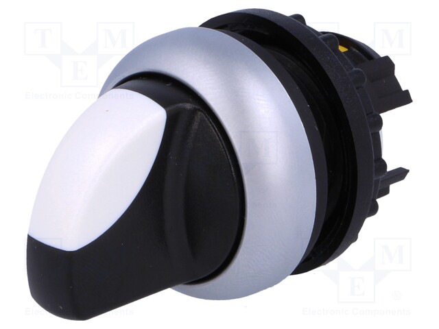 Switch: rotary; Stabl.pos: 1; 22mm; white-black; Illumin: none; IP66