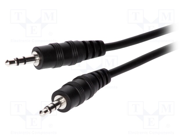 Cable; Jack 3.5mm plug,both sides; 10m; black